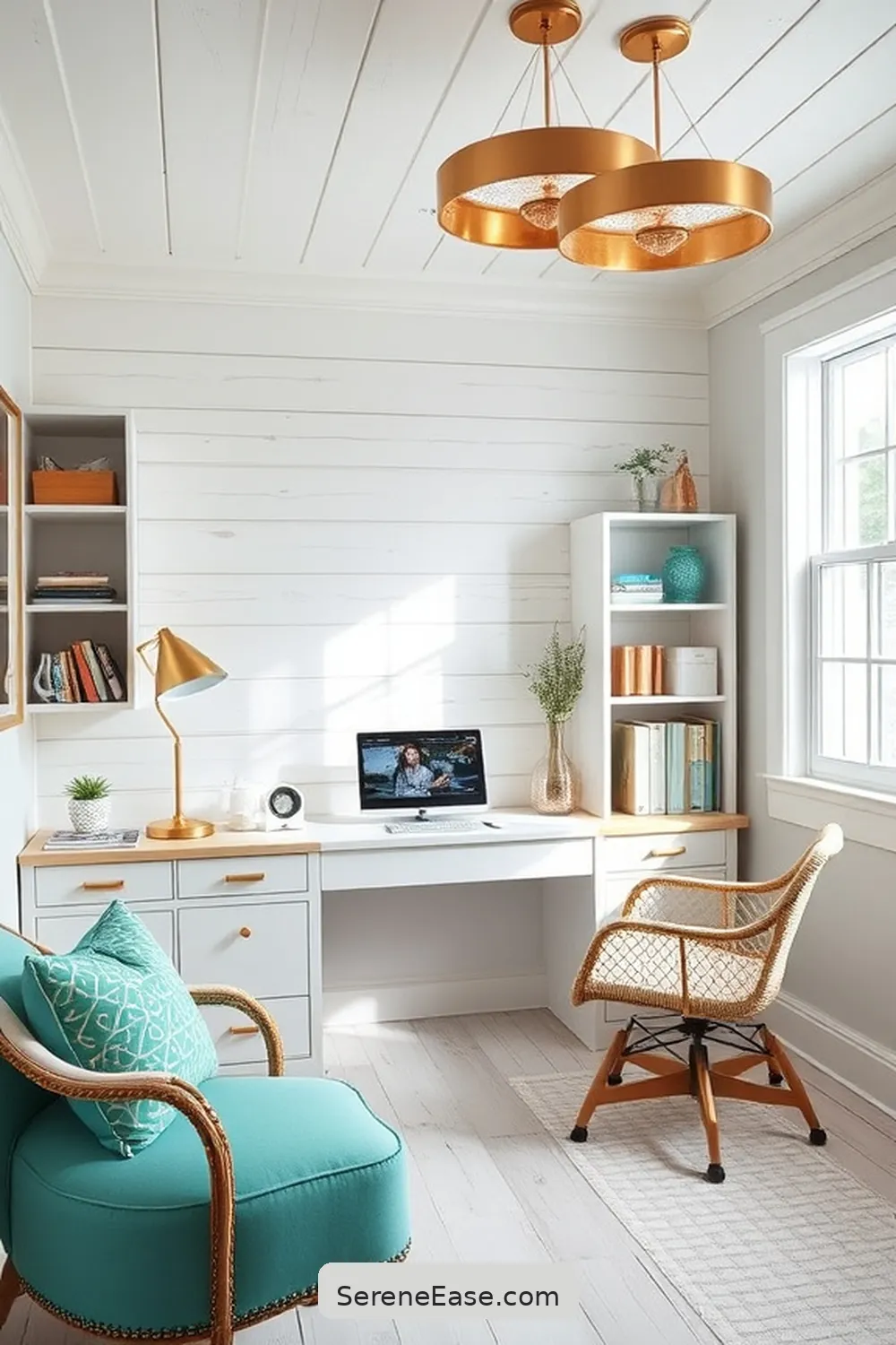 19 Ways to Incorporate Metallic Accents in Coastal Home Office Style 3 Glamorous Light Fixtures for 19 Ways to Incorporate Metallic Accents in Coastal Home Office Style