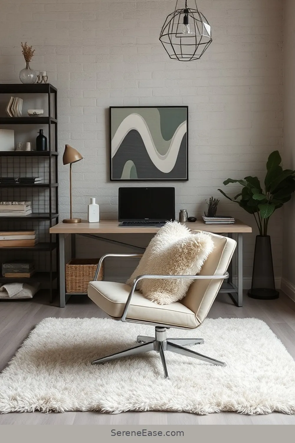 19 Ways to Incorporate Neutral Tones in Your Industrial Home Office Style 6 Add Soft Textiles for 19 Ways to Incorporate Neutral Tones in Your Industrial Home Office Style