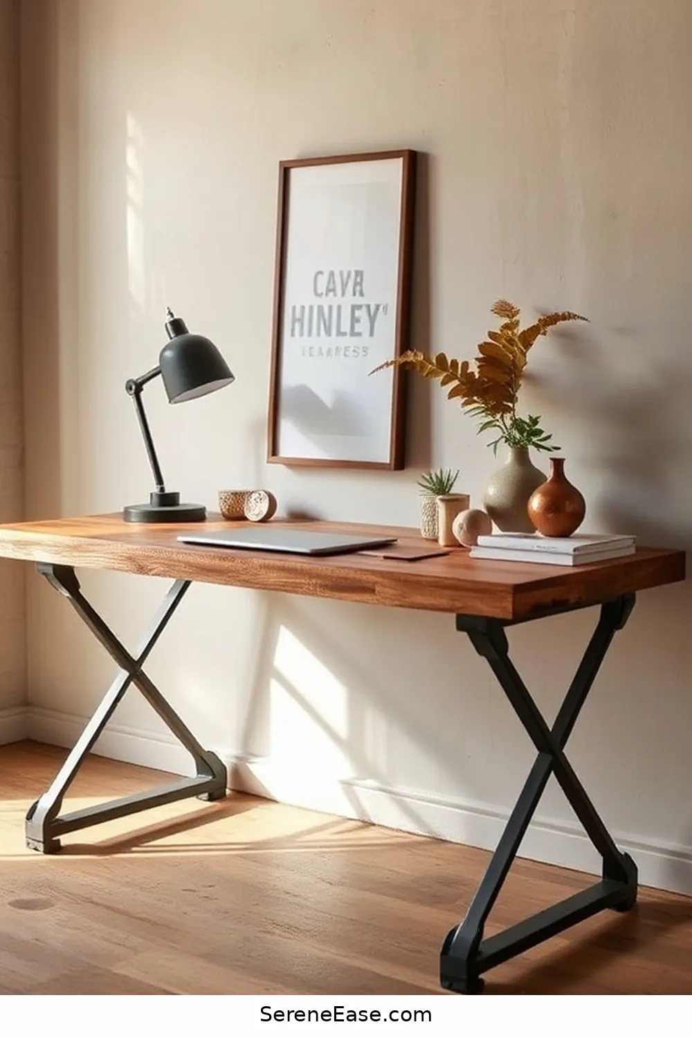 19 Ways to Incorporate Neutral Tones in Your Industrial Home Office Style 15 Add a Statement Desk for 19 Ways to Incorporate Neutral Tones in Your Industrial Home Office Style
