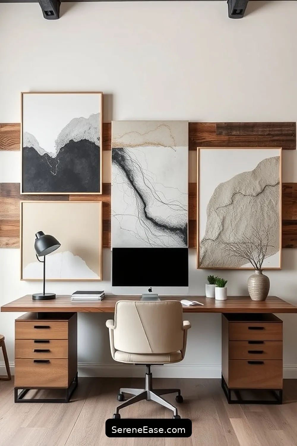 19 Ways to Incorporate Neutral Tones in Your Industrial Home Office Style 19 Personalize With Artwork for 19 Ways to Incorporate Neutral Tones in Your Industrial Home Office Style