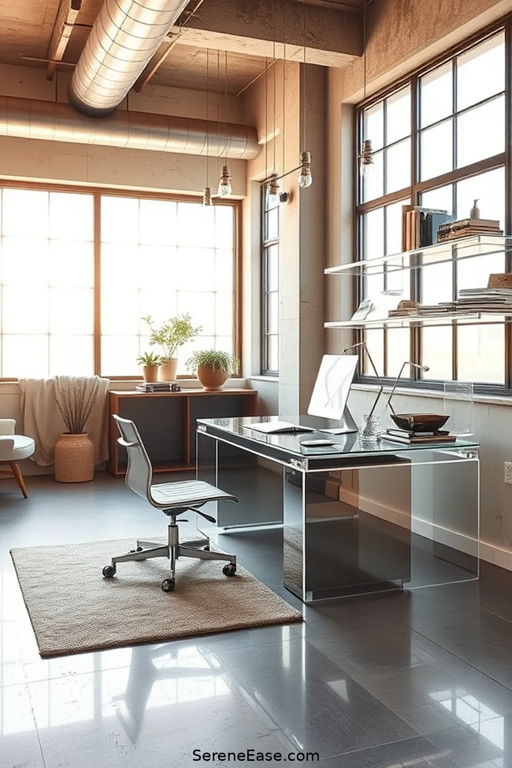 19 Ways to Incorporate Neutral Tones in Your Industrial Home Office Style 16 Use Clear Acrylic Accessories for 19 Ways to Incorporate Neutral Tones in Your Industrial Home Office Style