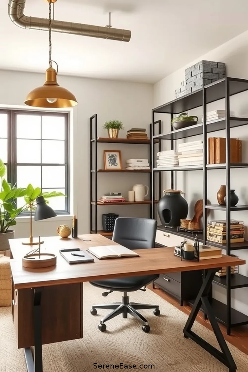 19 Ways to Incorporate Neutral Tones in Your Industrial Home Office Style 4 Use Metal Accents for 19 Ways to Incorporate Neutral Tones in Your Industrial Home Office Style