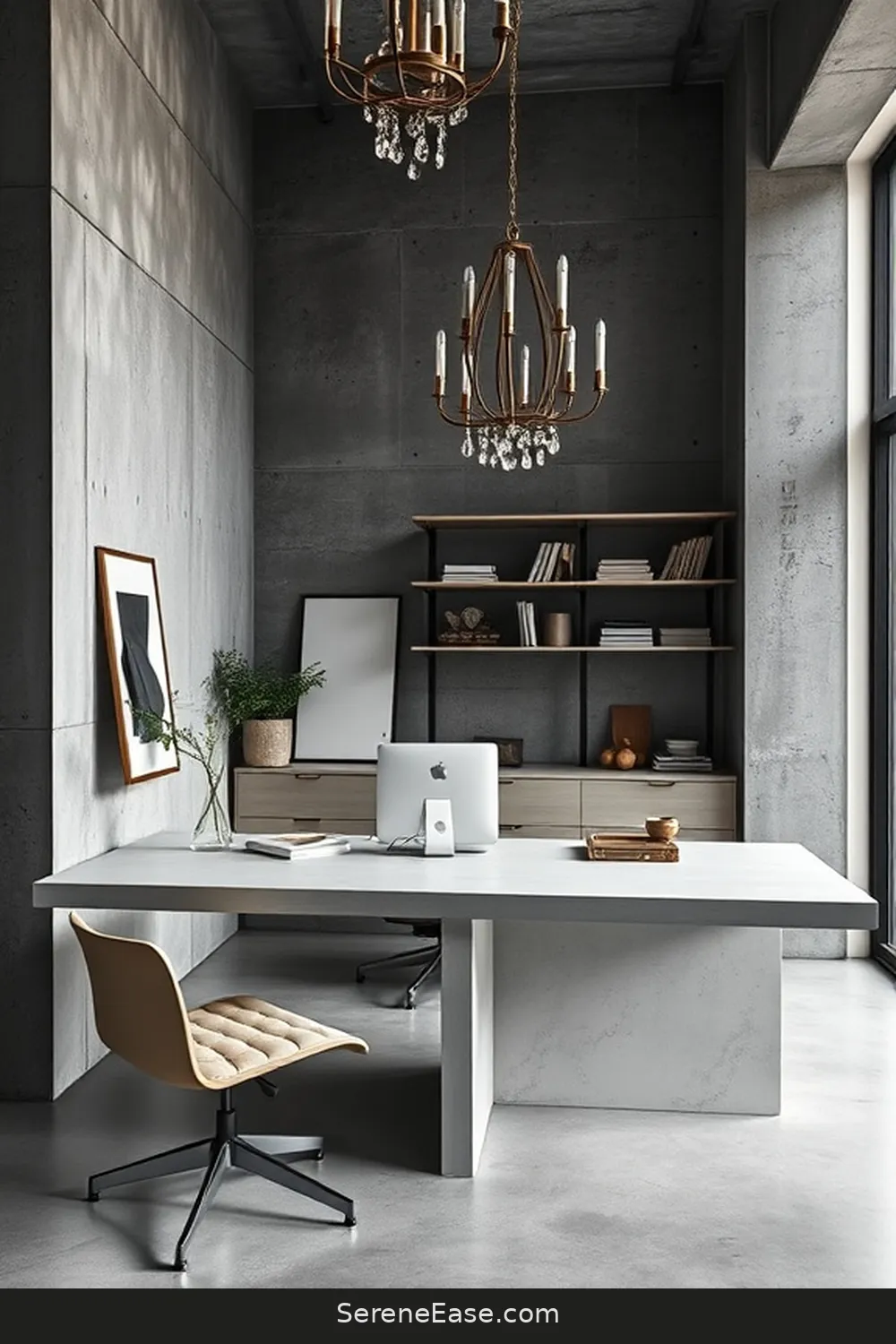 19 Ways to Incorporate Neutral Tones in Your Industrial Home Office Style 7 Utilize Concrete Elements for 19 Ways to Incorporate Neutral Tones in Your Industrial Home Office Style