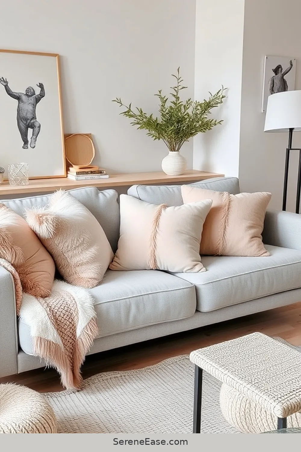 19 Ways to Incorporate Pastels in Scandinavian Style Living Rooms 3 Add Pastel Accents With Cushions for 19 Ways to Incorporate Pastels in Scandinavian Style Living Rooms