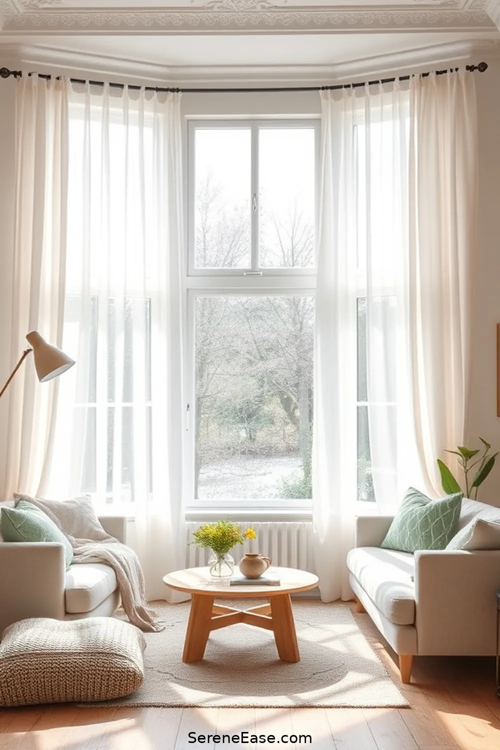 19 Ways to Incorporate Pastels in Scandinavian Style Living Rooms 10 Use Pastel Curtains for Softening Windows for 19 Ways to Incorporate Pastels in Scandinavian Style Living Rooms