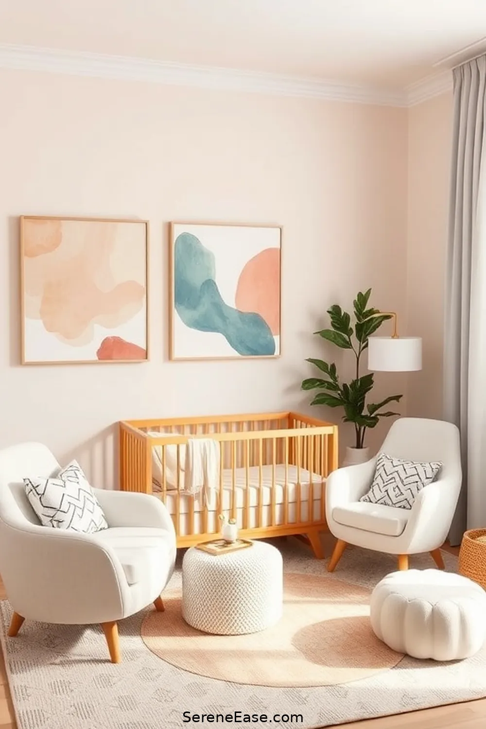 19 Ways to Incorporate Pastels in a Mid Century Modern Nursery Style 4 Incorporate Pastel Wall Art for 19 Ways to Incorporate Pastels in a Mid Century Modern Nursery Style