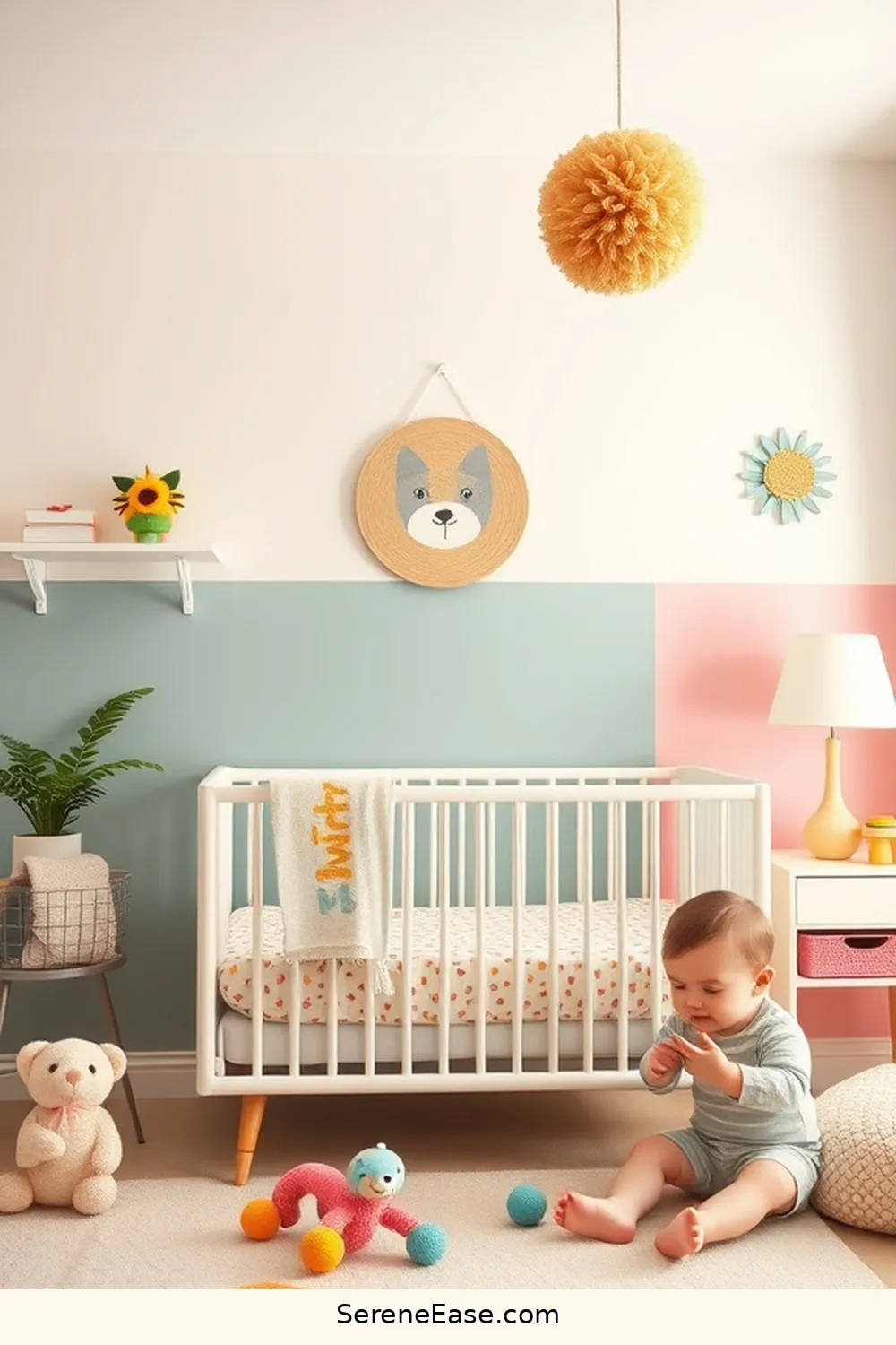 19 Ways to Incorporate Pastels in a Mid Century Modern Nursery Style 15 Incorporate a Pastel Color Block Design for 19 Ways to Incorporate Pastels in a Mid Century Modern Nursery Style