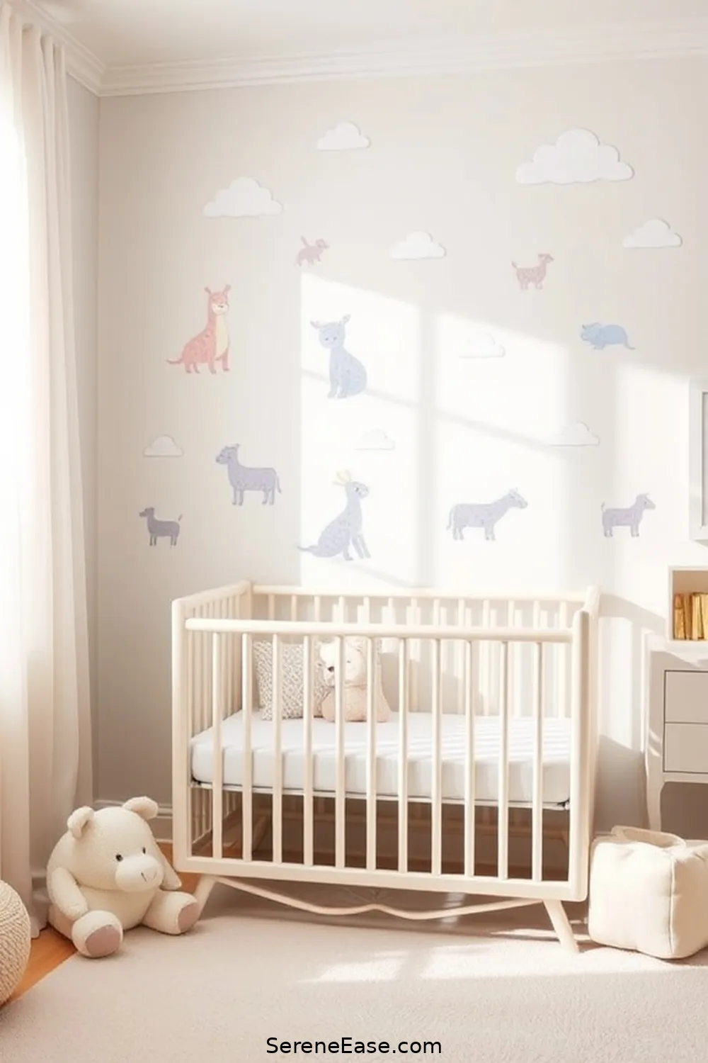 19 Ways to Incorporate Pastels in a Mid Century Modern Nursery Style 14 Use Pastel Wall Decals for 19 Ways to Incorporate Pastels in a Mid Century Modern Nursery Style