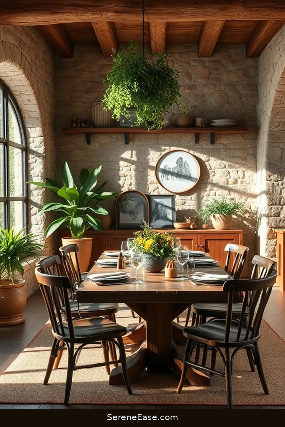 19 Ways to Use Earth Tones in Rustic Dining Room Style 6 Embrace Stone Accents for 19 Ways to Use Earth Tones in Rustic Dining Room Style