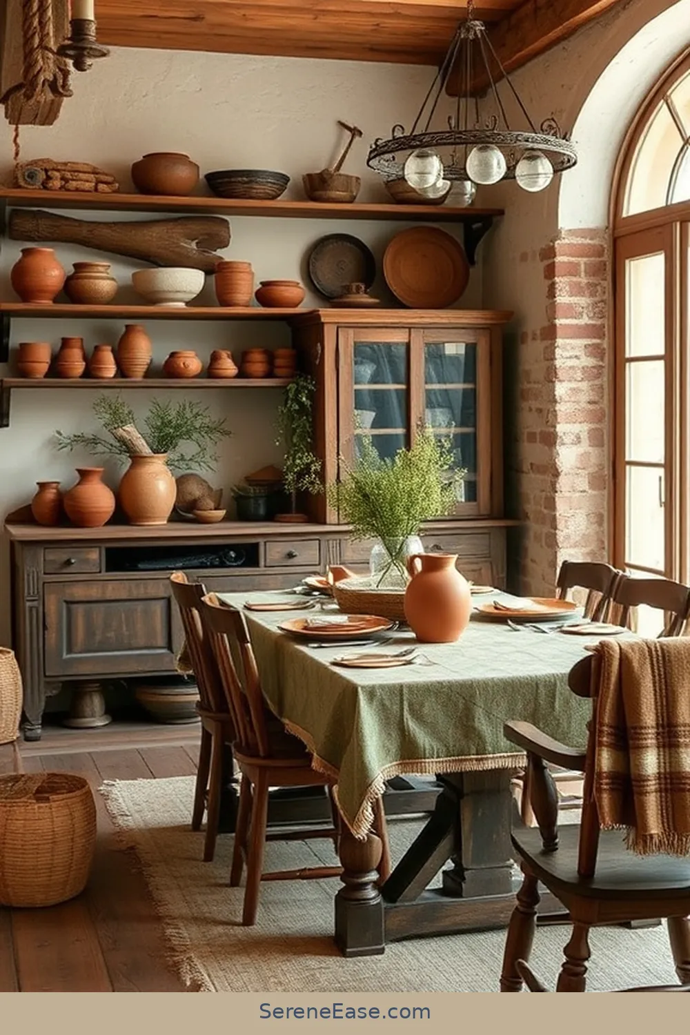 19 Ways to Use Earth Tones in Rustic Dining Room Style 14 Incorporate Vintage Earthy Decor Items for 19 Ways to Use Earth Tones in Rustic Dining Room Style
