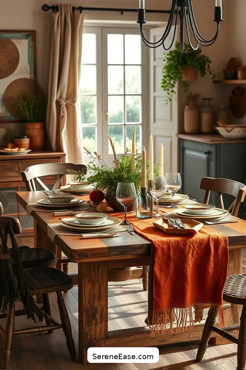 19 Ways to Use Earth Tones in Rustic Dining Room Style 4 Use Earthy Textiles for Table Linens for 19 Ways to Use Earth Tones in Rustic Dining Room Style