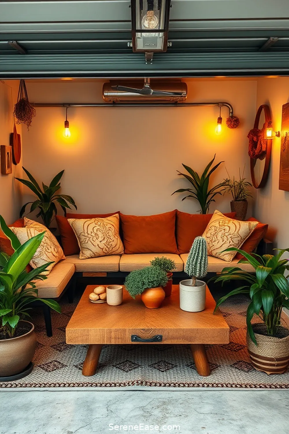 19 Ways to Use Earth Tones in a Mid Century Modern Garage Style 17 Add a Cozy Seating Area for 19 Ways to Use Earth Tones in a Mid Century Modern Garage Style