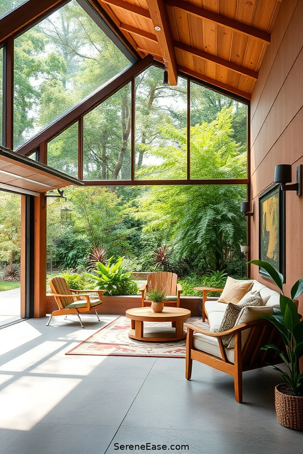 19 Ways to Use Earth Tones in a Mid Century Modern Garage Style 16 Create an Outdoor Connection With Large Windows for 19 Ways to Use Earth Tones in a Mid Century Modern Garage Style