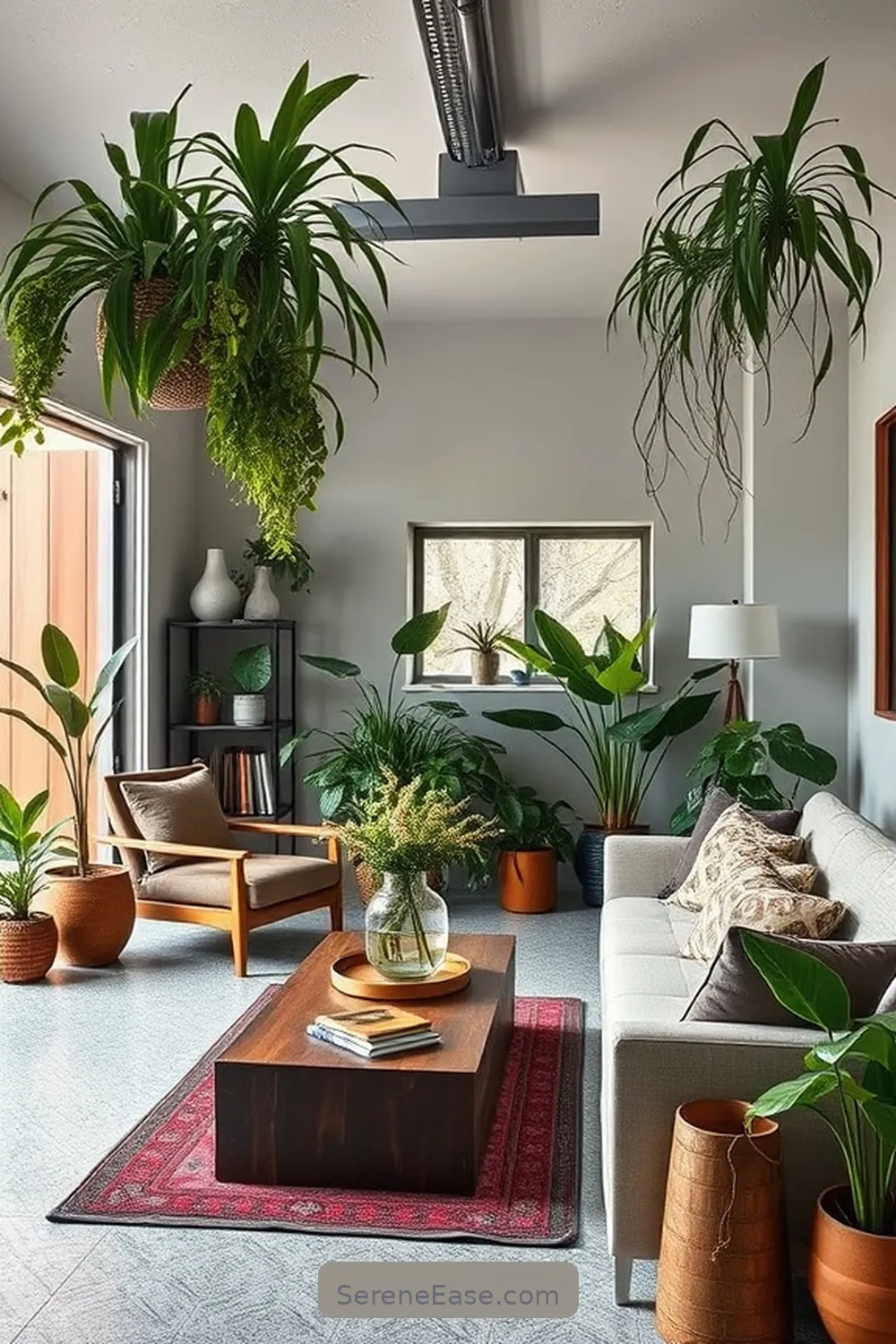 19 Ways to Use Earth Tones in a Mid Century Modern Garage Style 11 Include Greenery With Indoor Plants for 19 Ways to Use Earth Tones in a Mid Century Modern Garage Style