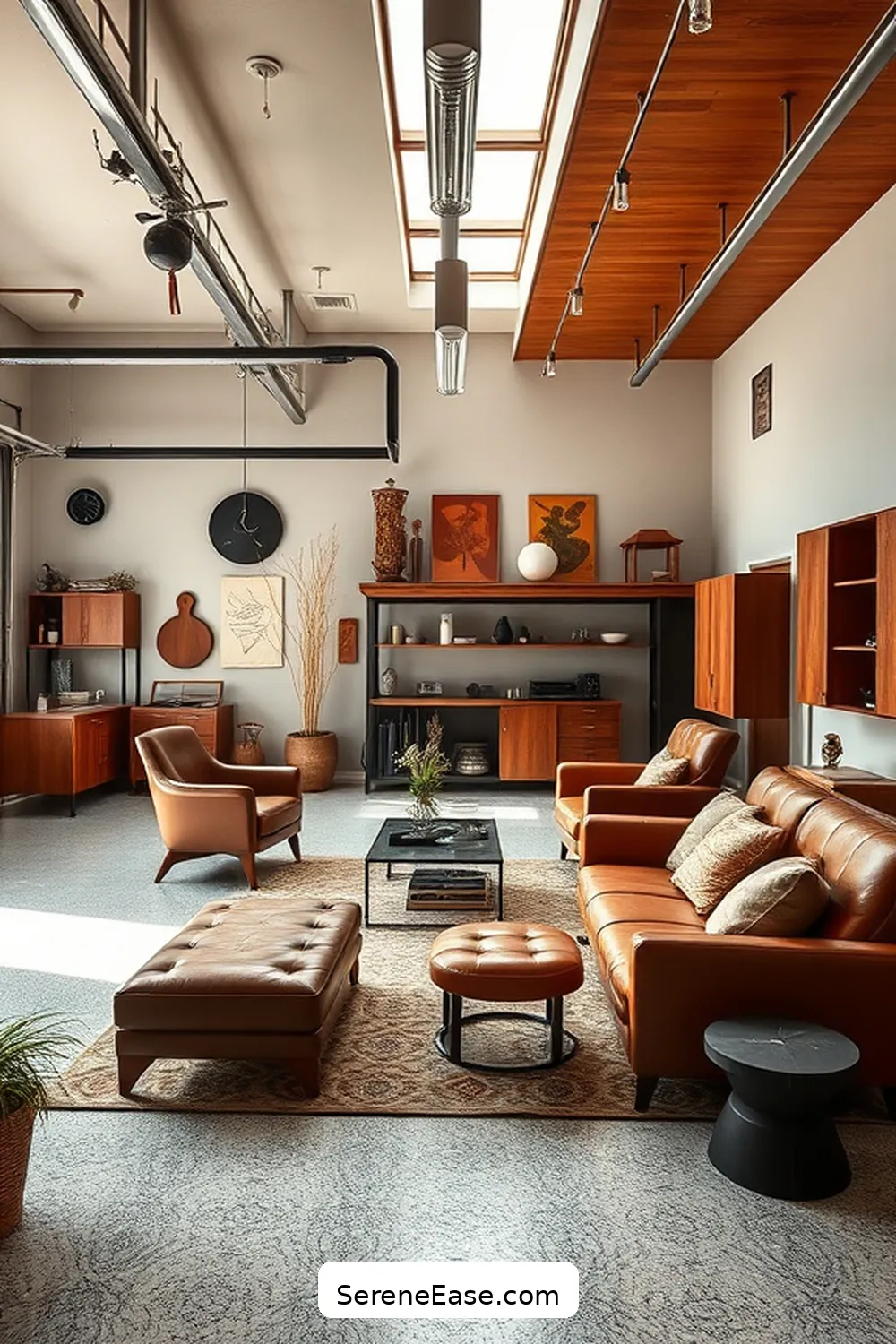 19 Ways to Use Earth Tones in a Mid Century Modern Garage Style 13 Incorporate Leather Accents for 19 Ways to Use Earth Tones in a Mid Century Modern Garage Style