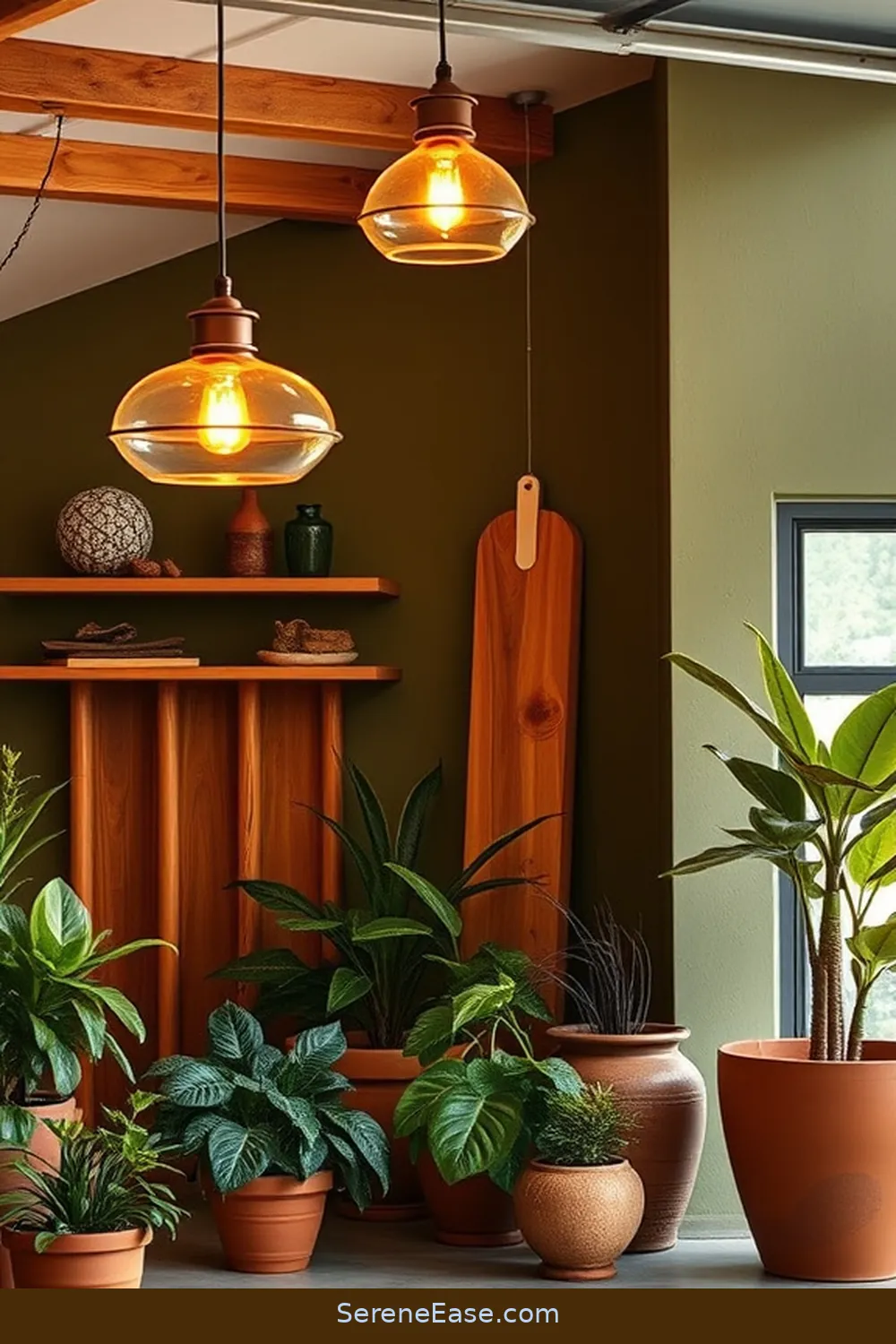 19 Ways to Use Earth Tones in a Mid Century Modern Garage Style 14 Use Warm Lighting Fixtures for 19 Ways to Use Earth Tones in a Mid Century Modern Garage Style