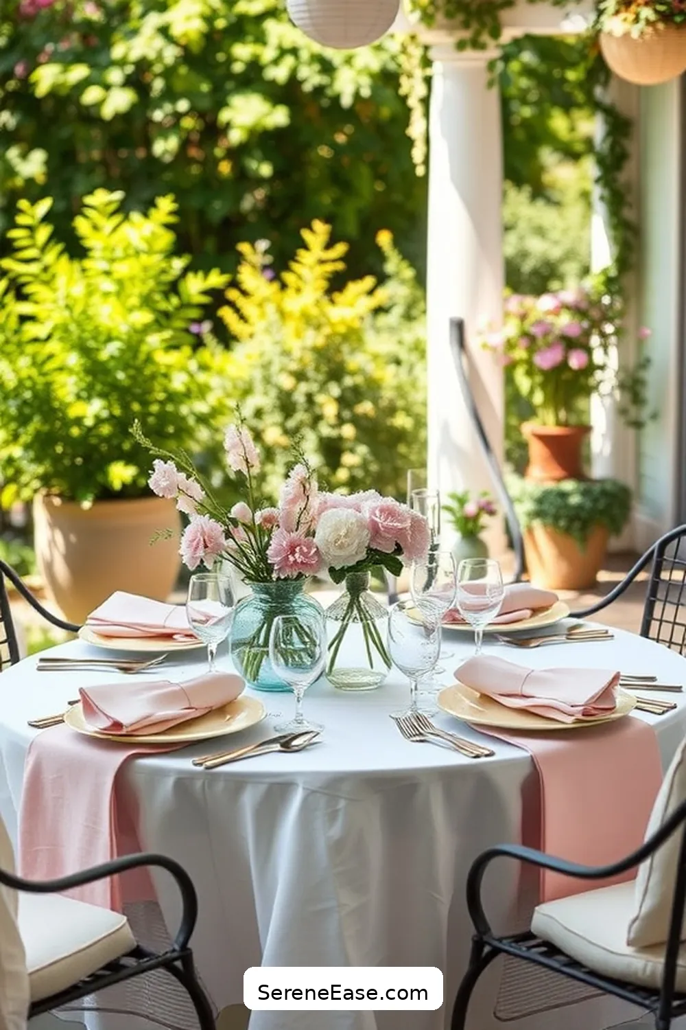 19 Ways to Use Pastels in Your Minimalist Outdoor Patio Style 13 12. Utilize Pastel Textiles for Table Settings for 19 Ways to Use Pastels in Your Minimalist Outdoor Patio Style