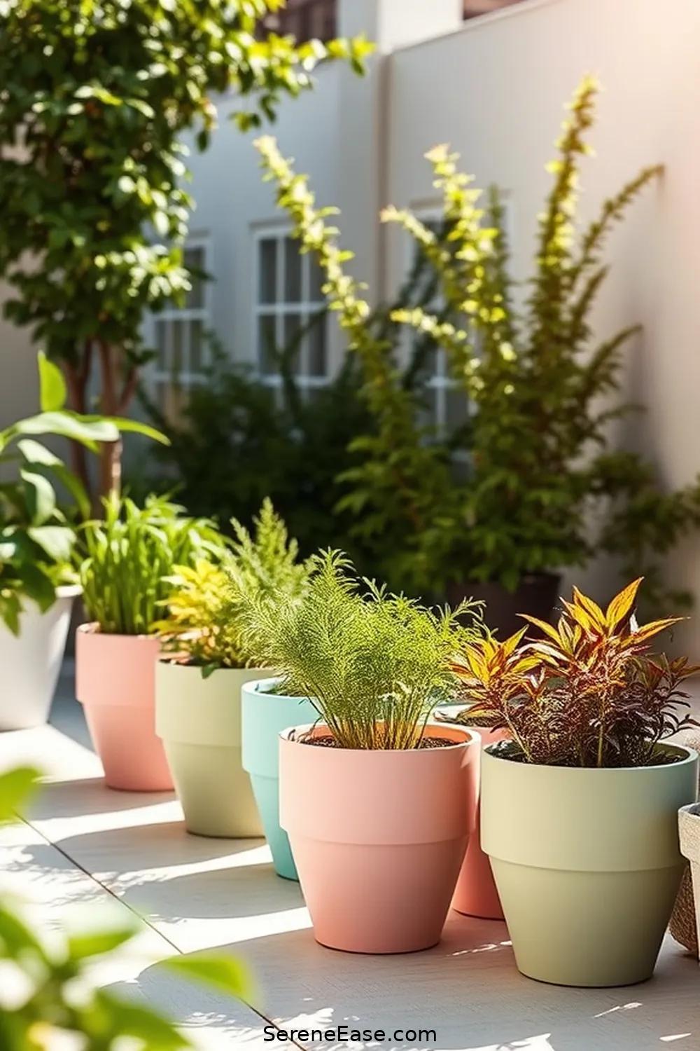 19 Ways to Use Pastels in Your Minimalist Outdoor Patio Style 14 13. Integrate Pastel Pots for Herbs for 19 Ways to Use Pastels in Your Minimalist Outdoor Patio Style
