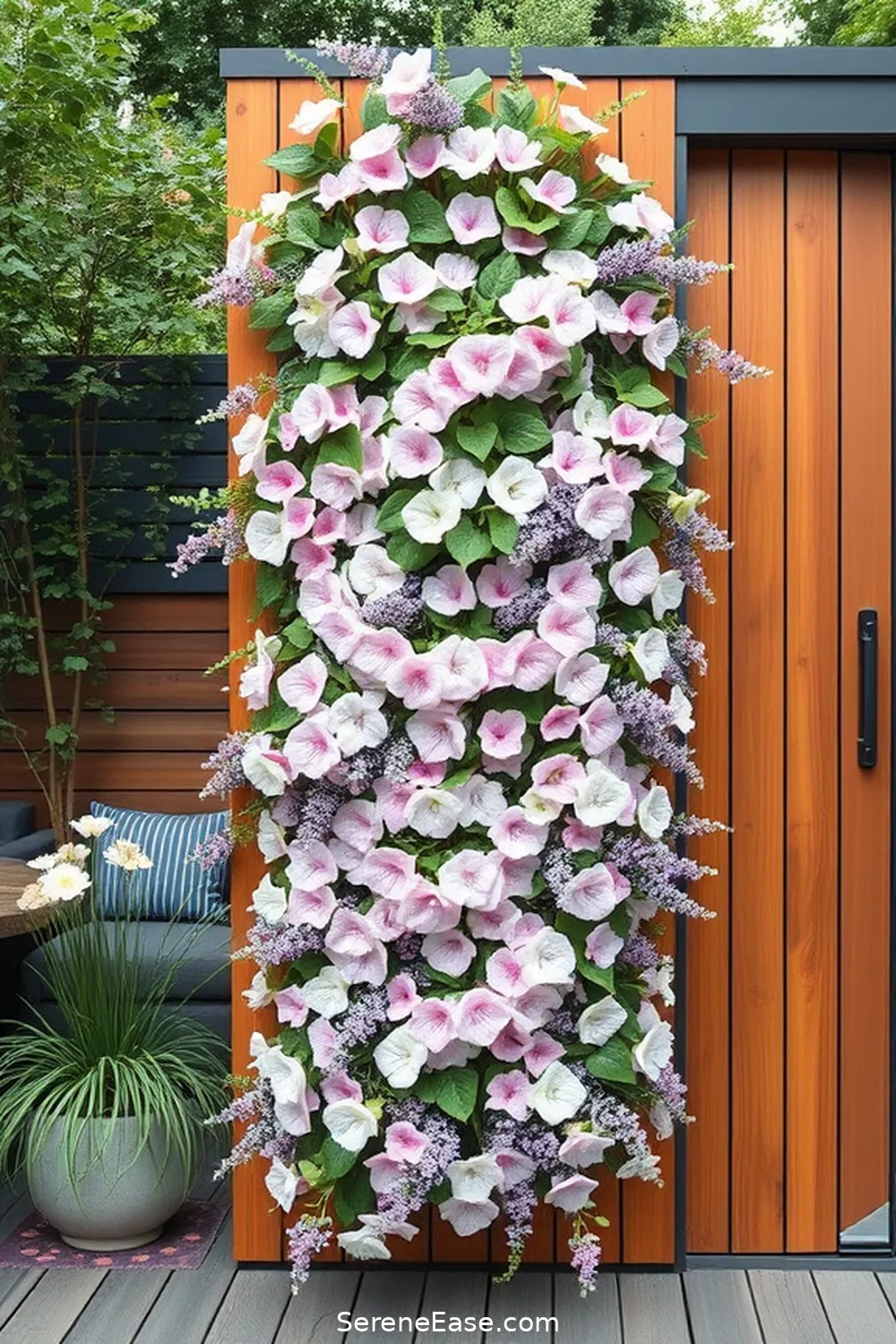 19 Ways to Use Pastels in Your Minimalist Outdoor Patio Style 18 17. Create a Pastel-Themed Vertical Garden for 19 Ways to Use Pastels in Your Minimalist Outdoor Patio Style