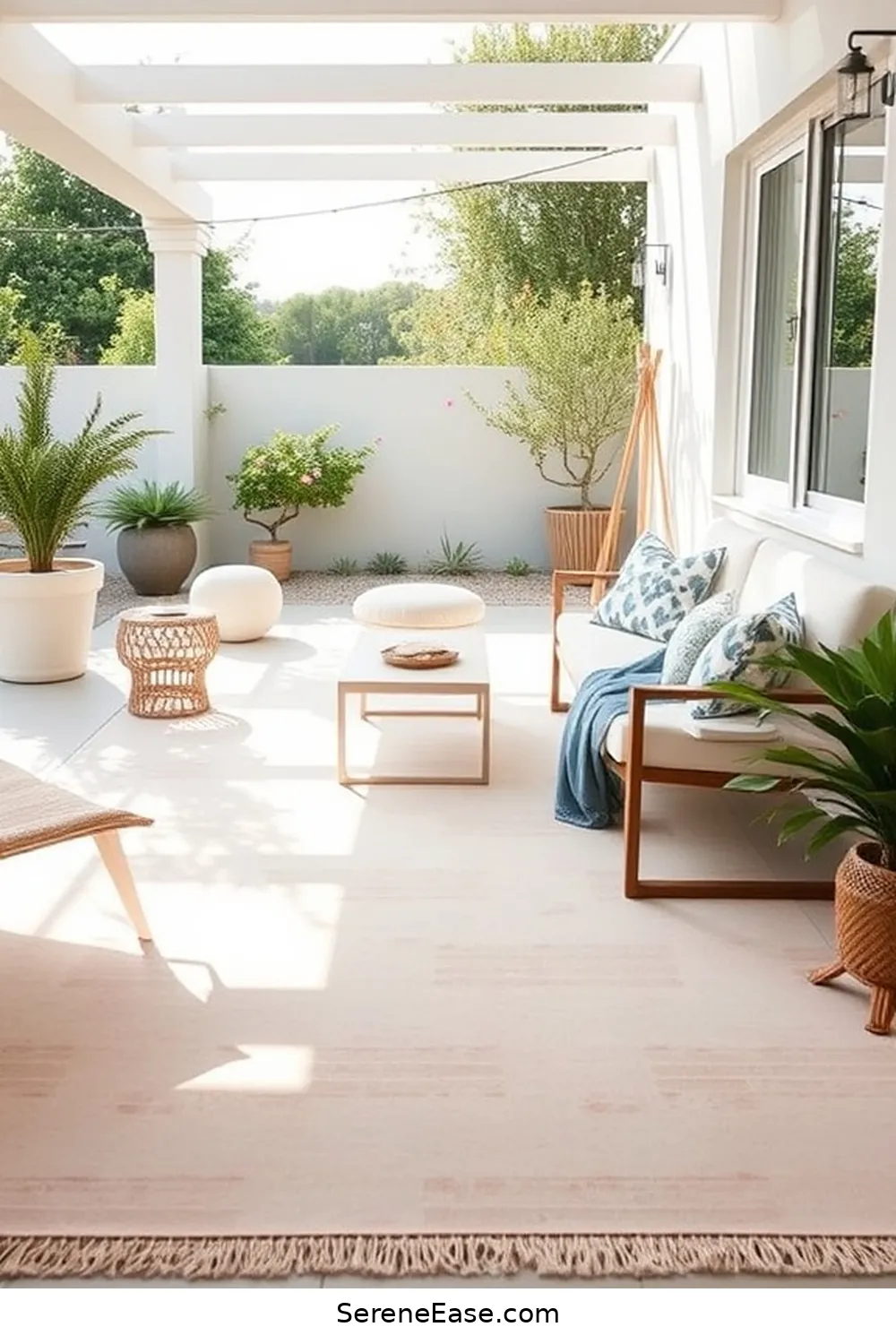 19 Ways to Use Pastels in Your Minimalist Outdoor Patio Style 5 4. Add a Pastel Outdoor Rug for 19 Ways to Use Pastels in Your Minimalist Outdoor Patio Style