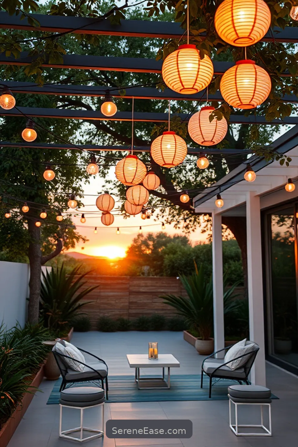 19 Ways to Use Pastels in Your Minimalist Outdoor Patio Style 8 7. Hang Pastel Lanterns or String Lights for 19 Ways to Use Pastels in Your Minimalist Outdoor Patio Style