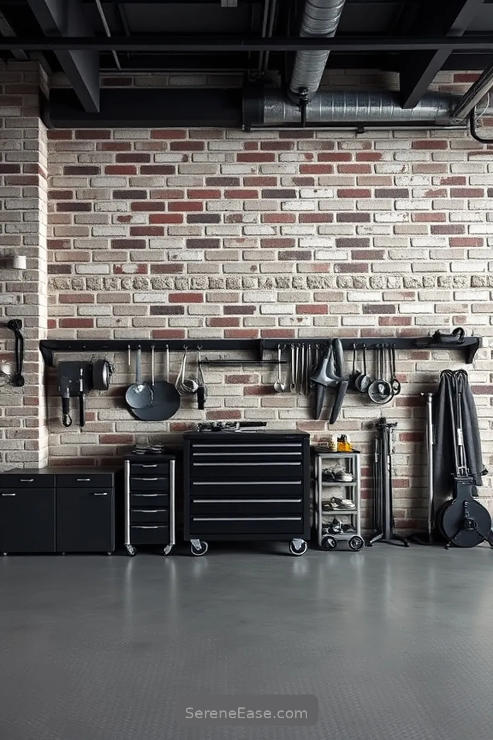 20 Monochromatic Industrial Garage Ideas to Transform Your Style 7 Create a Statement Wall With Exposed Brick for 20 Monochromatic Industrial Garage Ideas to Transform Your Style