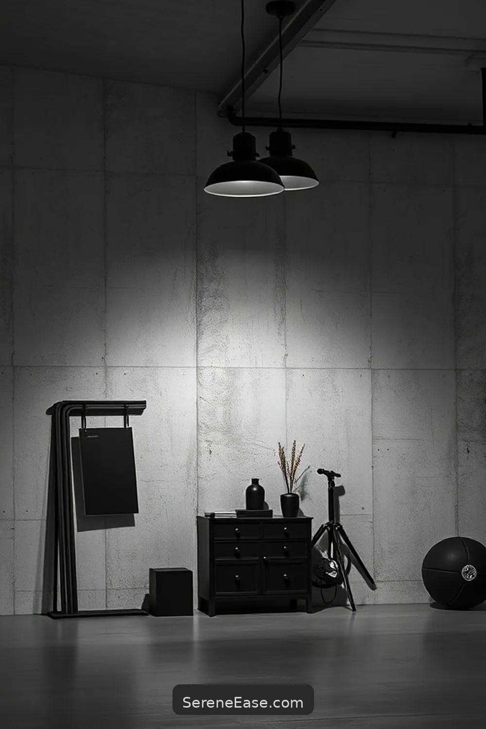 20 Monochromatic Industrial Garage Ideas to Transform Your Style 6 Install Industrial-Style Lighting Fixtures for 20 Monochromatic Industrial Garage Ideas to Transform Your Style