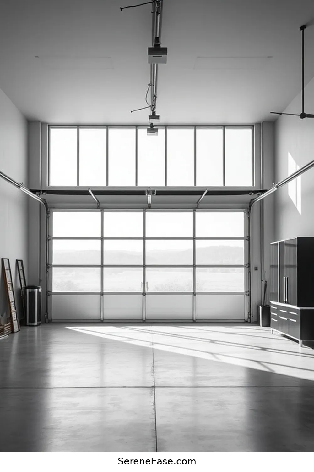 20 Monochromatic Industrial Garage Ideas to Transform Your Style 14 Install Large Windows for Natural Light for 20 Monochromatic Industrial Garage Ideas to Transform Your Style
