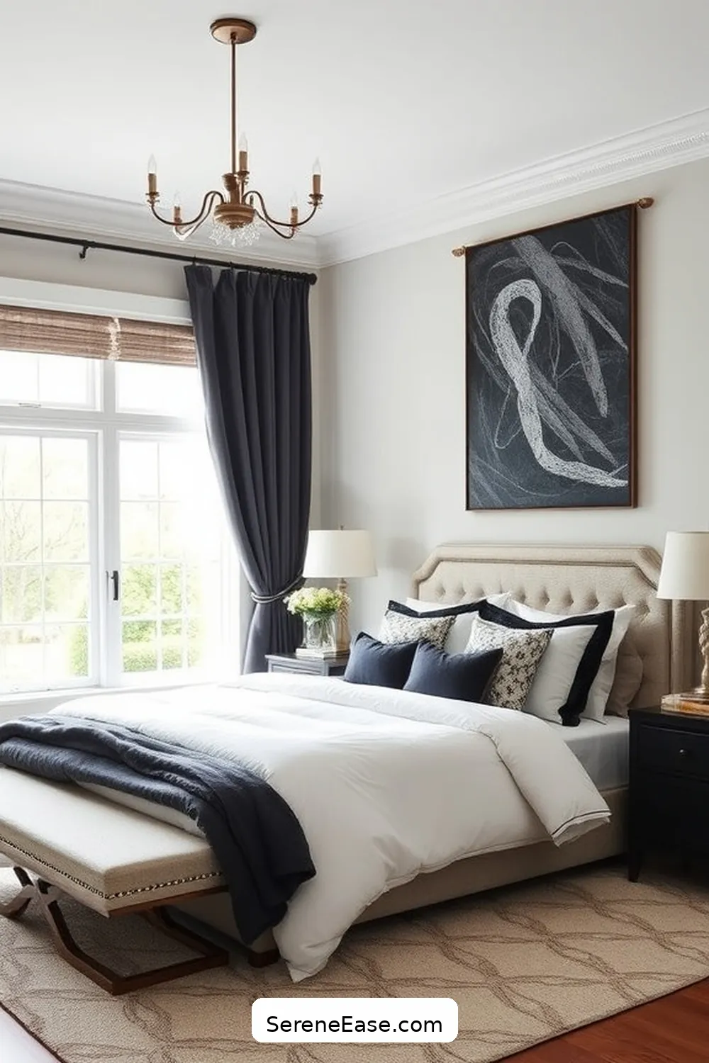 20 Stunning Black and White Modern Farmhouse Bedroom Ideas 11 Chic Window Treatments for 20 Stunning Black and White Modern Farmhouse Bedroom Ideas