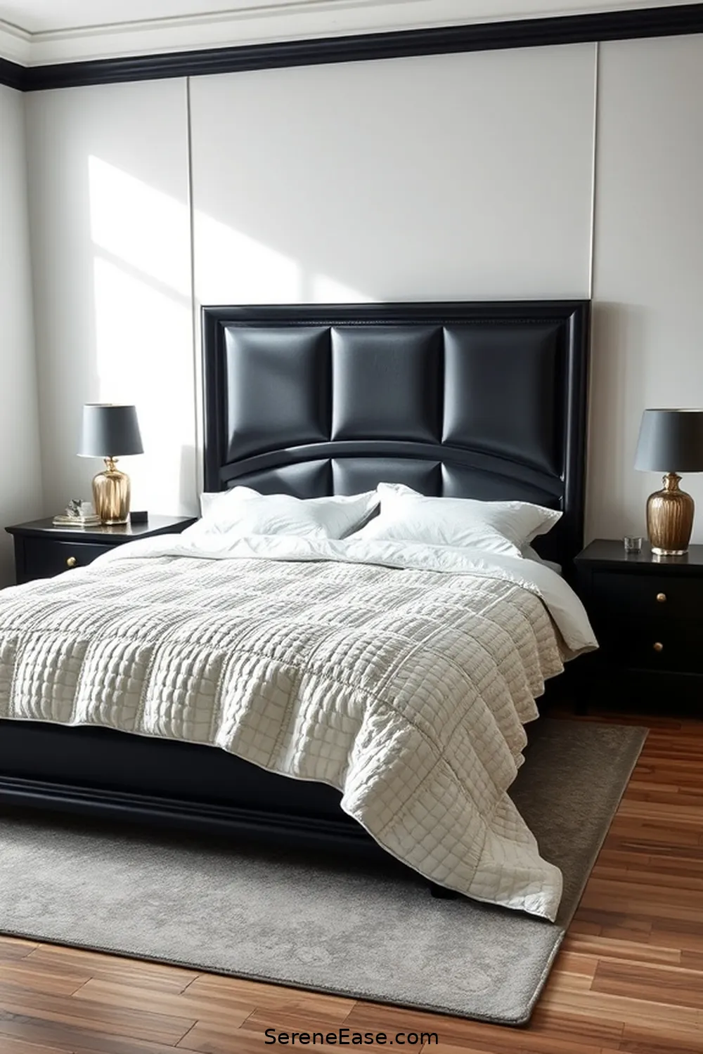 20 Stunning Black and White Modern Farmhouse Bedroom Ideas 6 Elegant Black Furniture for 20 Stunning Black and White Modern Farmhouse Bedroom Ideas