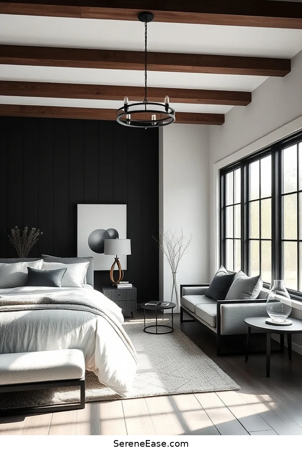 20 Stunning Black and White Modern Farmhouse Bedroom Ideas 2 Minimalist Black and White Palette for 20 Stunning Black and White Modern Farmhouse Bedroom Ideas