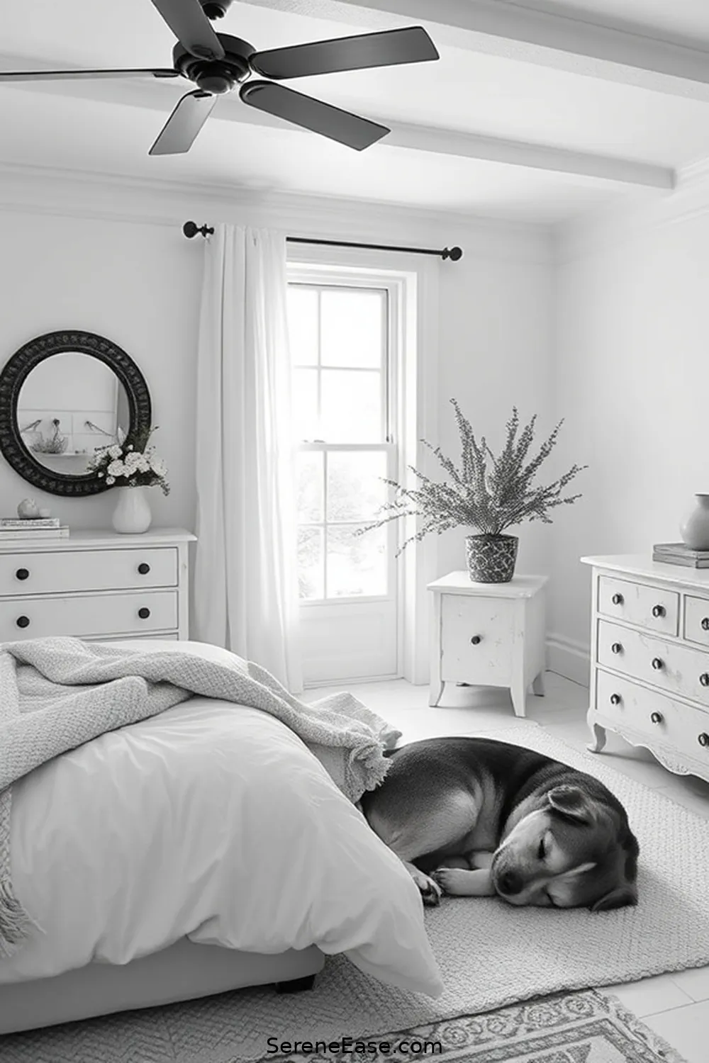 20 Stunning Black and White Modern Farmhouse Bedroom Ideas 15 Whitewashed Furniture for 20 Stunning Black and White Modern Farmhouse Bedroom Ideas