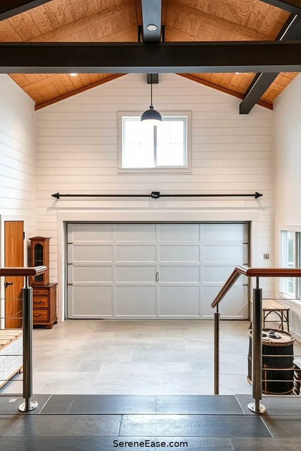 20 Stunning Metallic Accents for Modern Farmhouse Garage Style 16 Steel Cable Railing for 20 Stunning Metallic Accents for Modern Farmhouse Garage Style