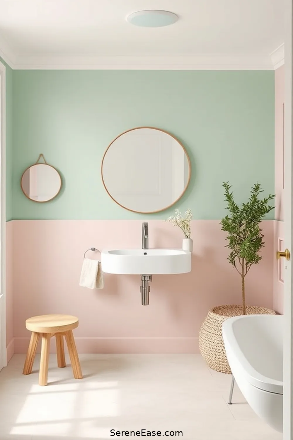 20 Stunning Ways to Use Pastels in a Scandinavian Style Bathroom 16 Pastel Accent Walls for 20 Stunning Ways to Use Pastels in a Scandinavian Style Bathroom