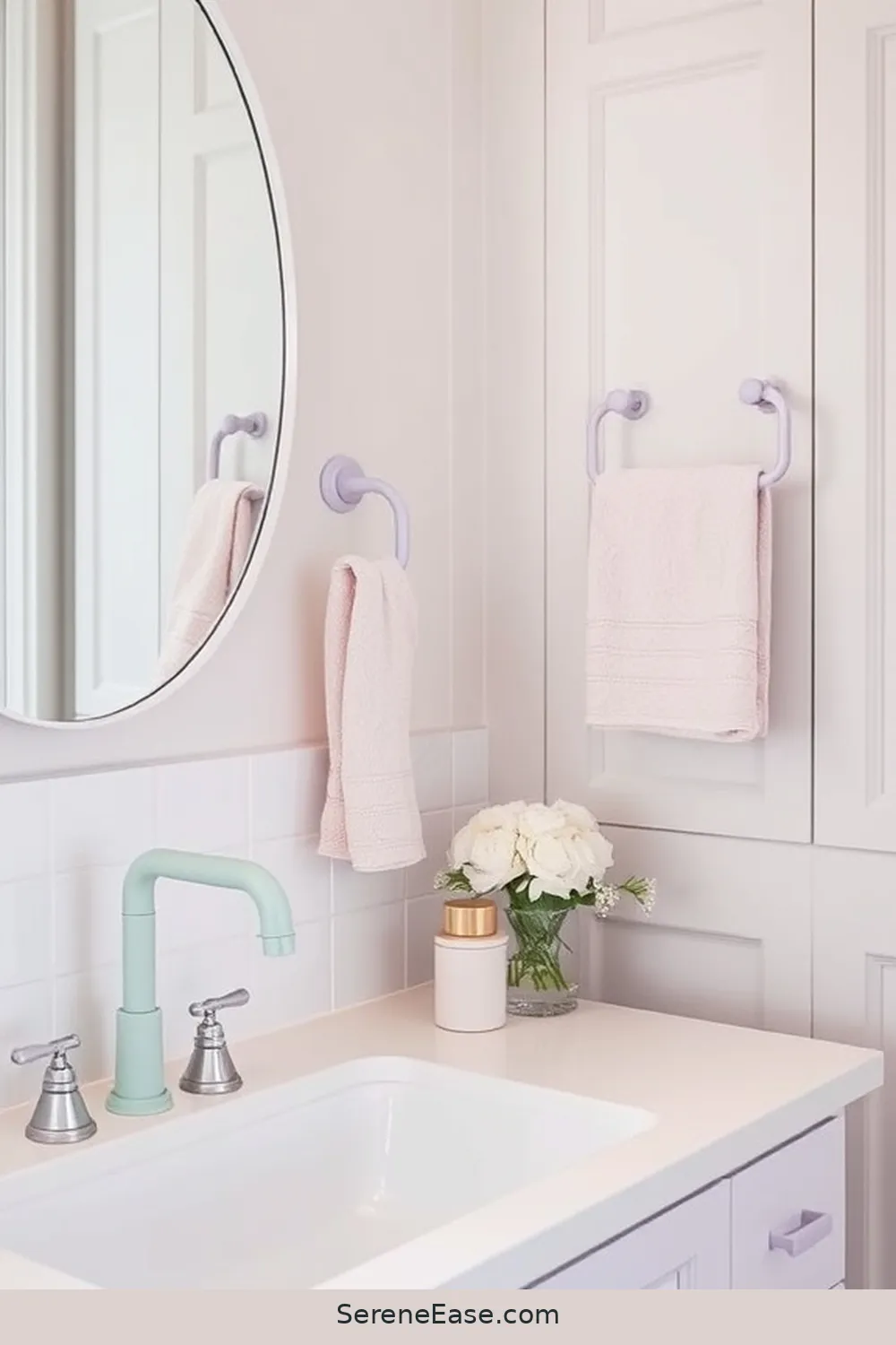 20 Stunning Ways to Use Pastels in a Scandinavian Style Bathroom 20 Pastel Fixtures and Hardware for 20 Stunning Ways to Use Pastels in a Scandinavian Style Bathroom