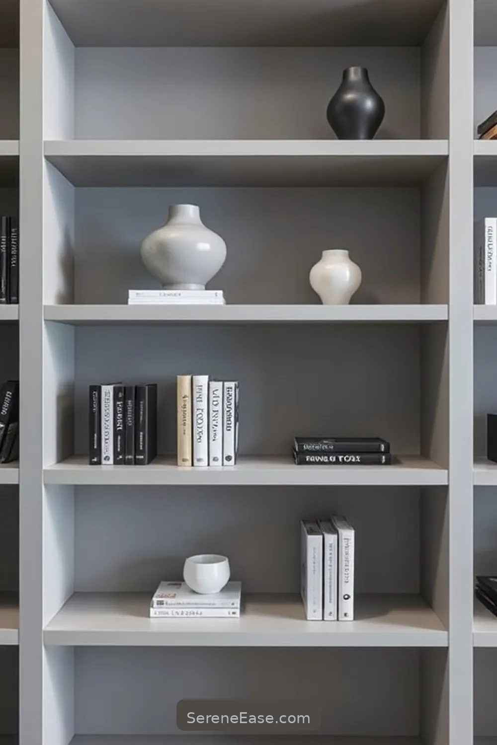 20 Ways to Achieve Monochromatic Library in Minimalist Style 18 Incorporate Functional Decor for 20 Ways to Achieve Monochromatic Library in Minimalist Style