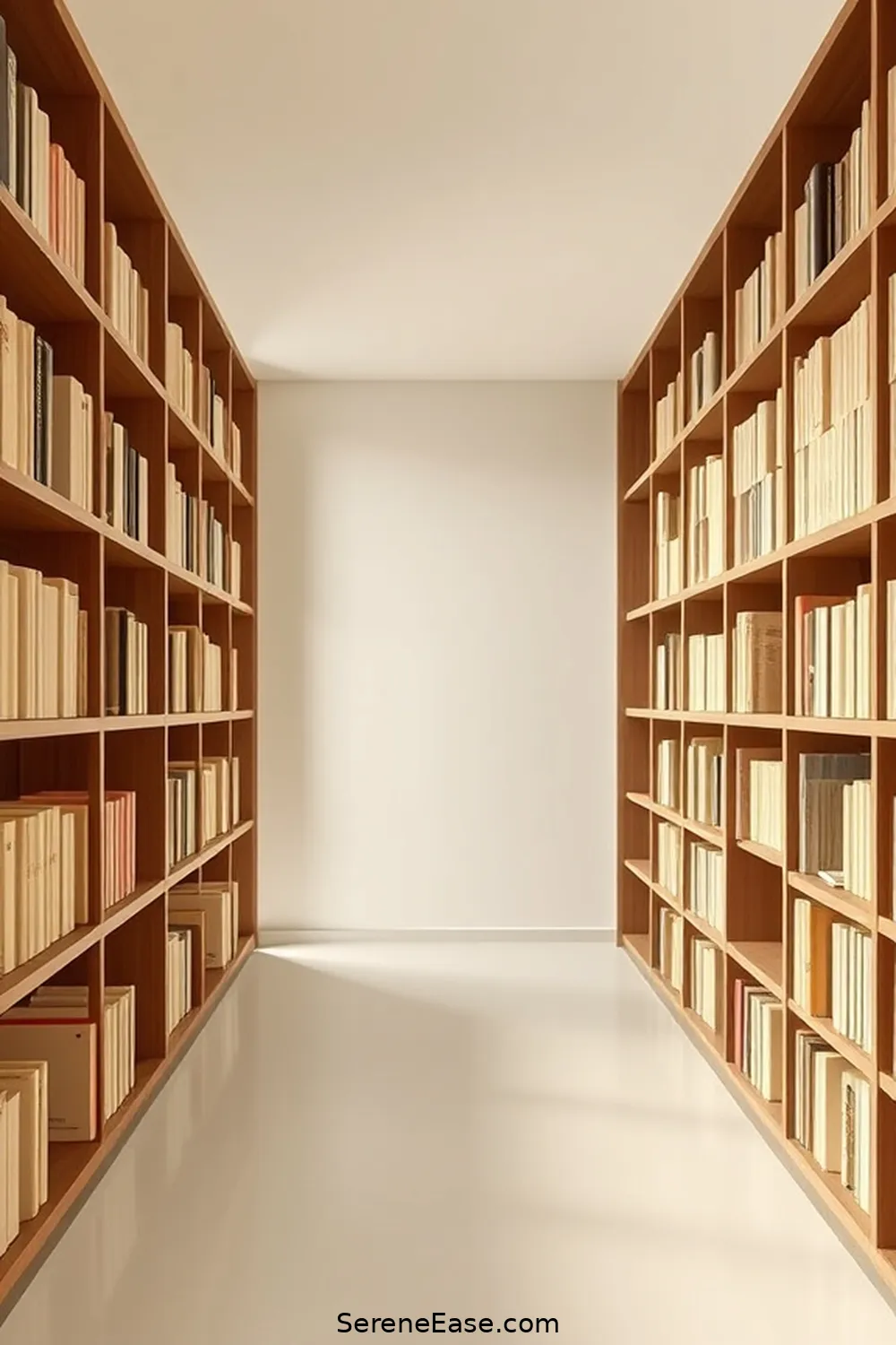 20 Ways to Achieve Monochromatic Library in Minimalist Style 15 Use a Single Type of Material for 20 Ways to Achieve Monochromatic Library in Minimalist Style