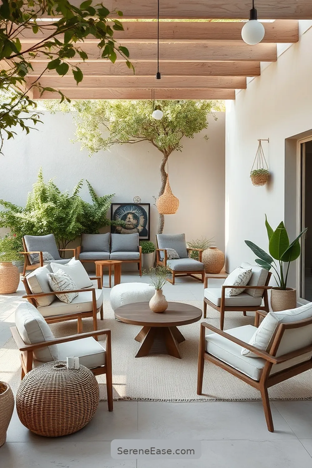 Keep Accessories to a Minimum for 20 Ways to Achieve Neutral Tones in Minimalist Outdoor Patio Style