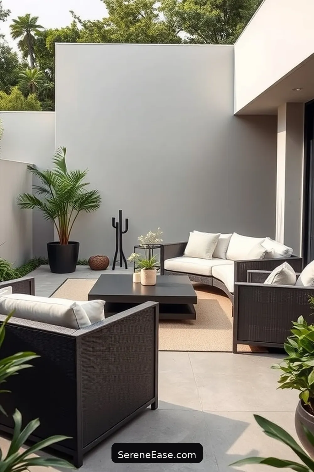 Use Simple, Clean Lines in Design for 20 Ways to Achieve Neutral Tones in Minimalist Outdoor Patio Style