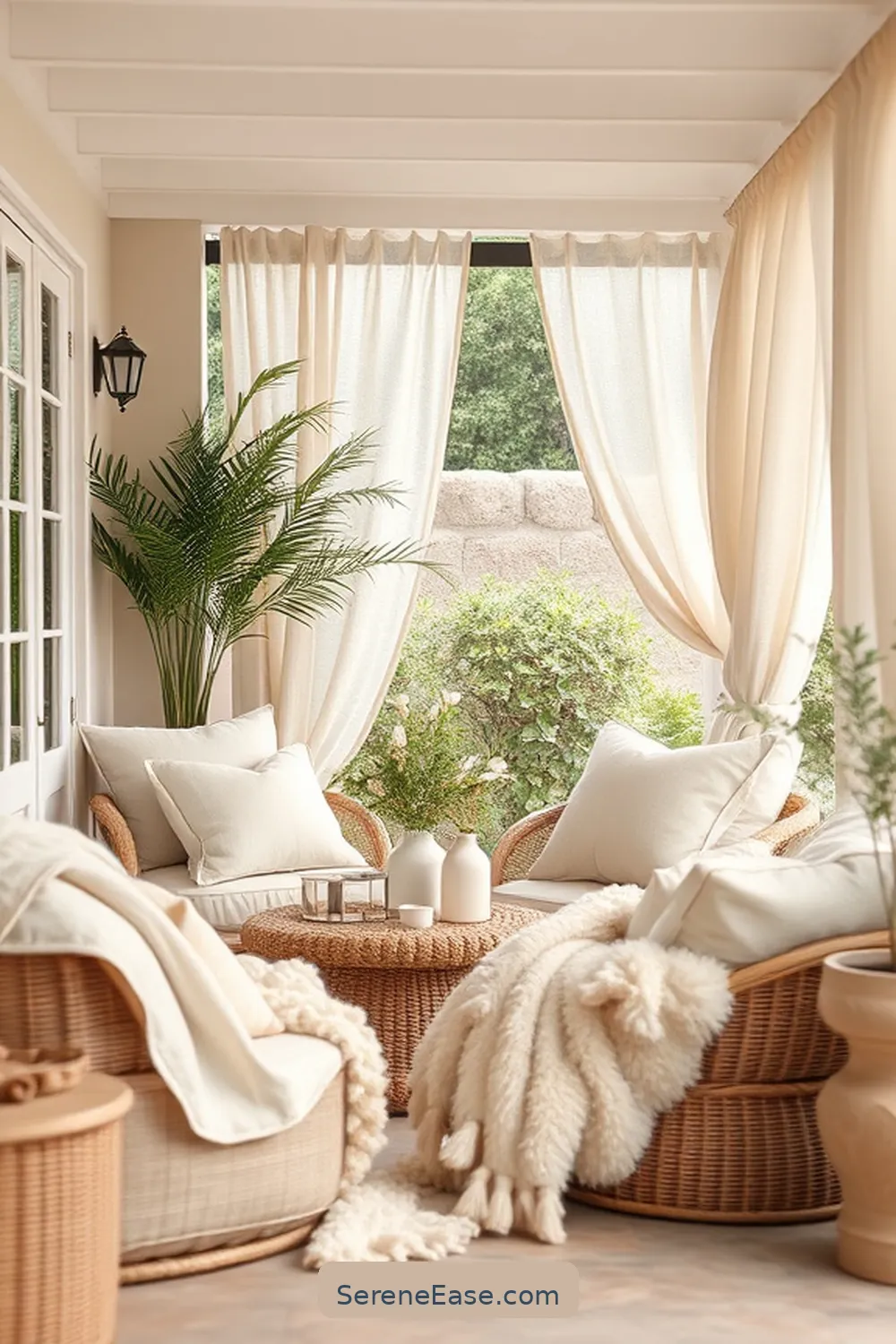 Use Soft Textiles for 20 Ways to Achieve Neutral Tones in Minimalist Outdoor Patio Style