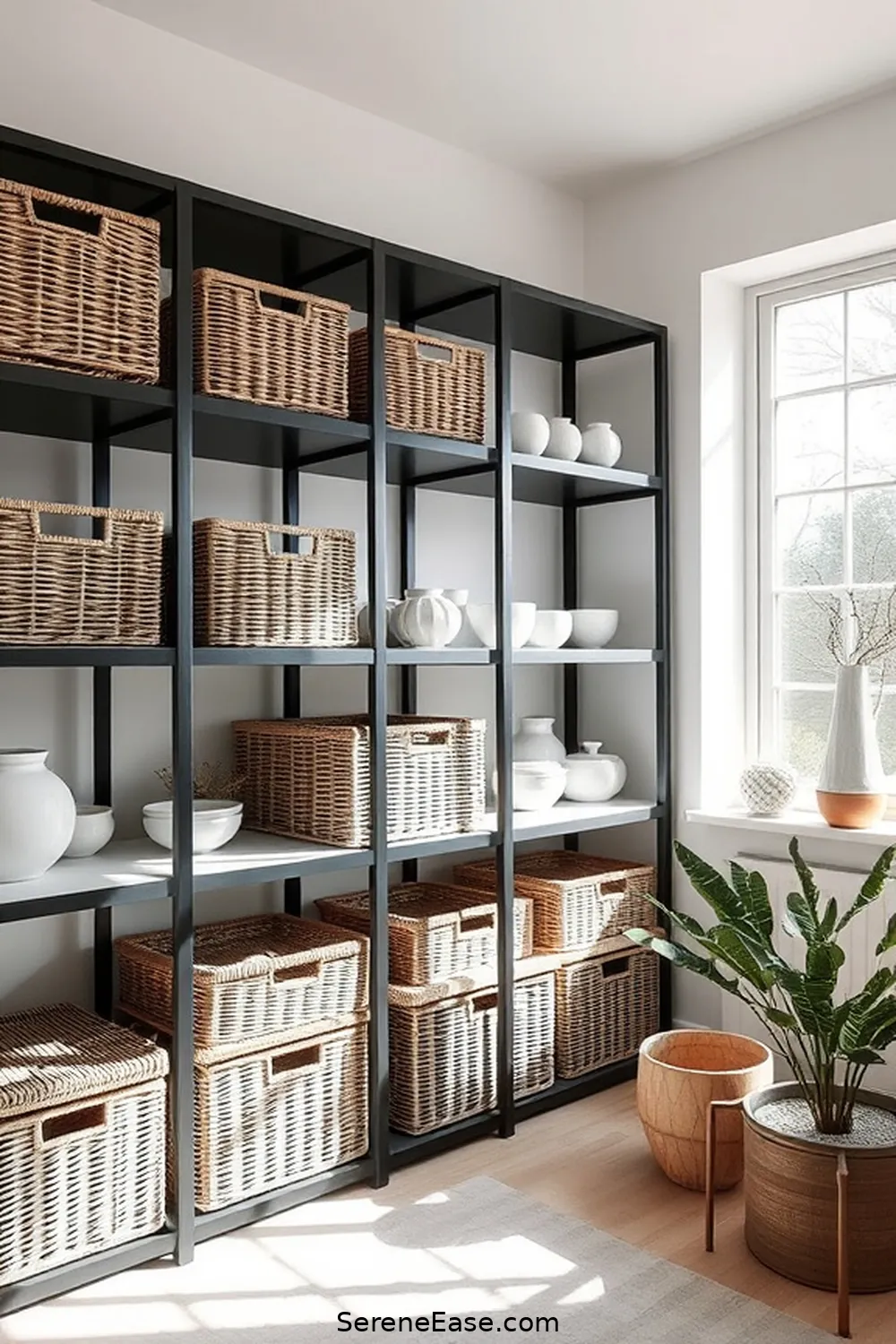 20 Ways to Achieve a Black and White Modern Farmhouse Home Office Style 13 Choose Stylish Storage Solutions for 20 Ways to Achieve a Black and White Modern Farmhouse Home Office Style