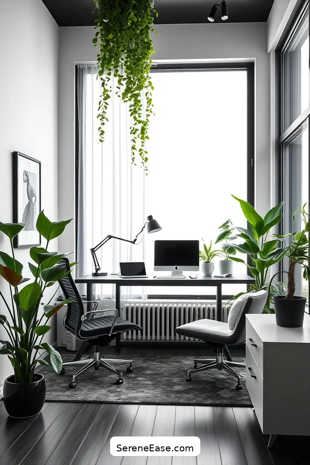 20 Ways to Achieve a Black and White Modern Farmhouse Home Office Style 2 Choose a Monochromatic Color Palette for 20 Ways to Achieve a Black and White Modern Farmhouse Home Office Style