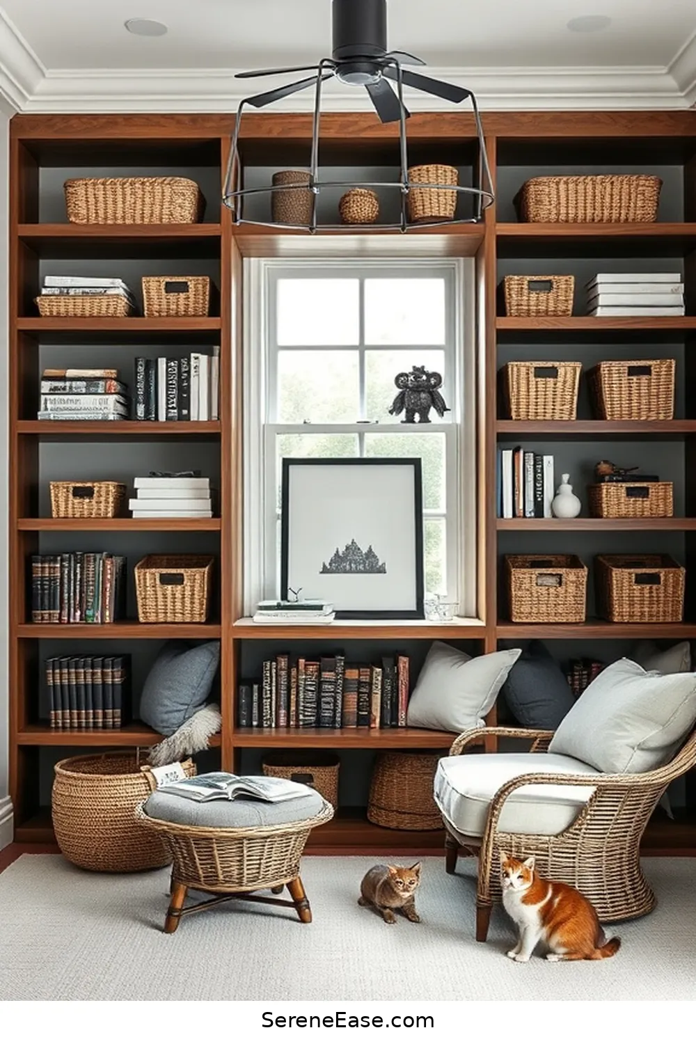 20 Ways to Create a Black and White Modern Farmhouse Library Style 9 Integrate Farmhouse-Inspired Decor for 20 Ways to Create a Black and White Modern Farmhouse Library Style