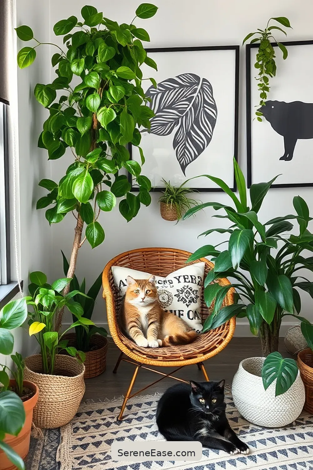 Decorate With Plants and Greenery for 20 Ways to Incorporate Black and White Style in a Bohemian Nursery