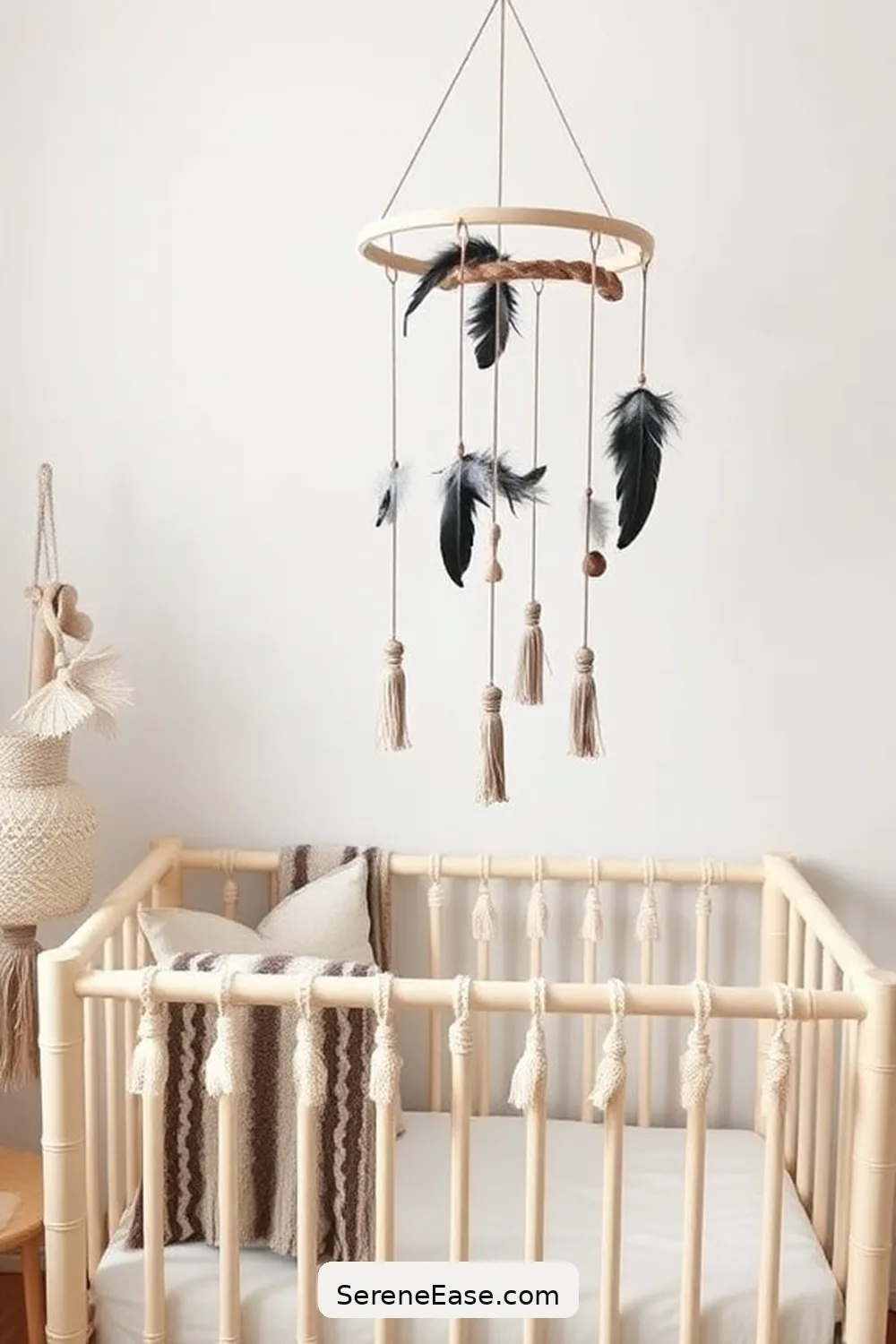 Design a Bohemian Mobile for 20 Ways to Incorporate Black and White Style in a Bohemian Nursery