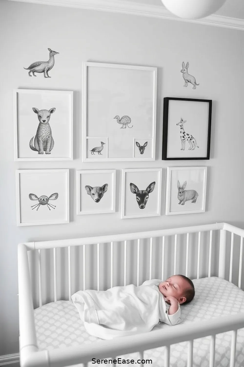 Use Black and White Photography for 20 Ways to Incorporate Black and White Style in a Bohemian Nursery