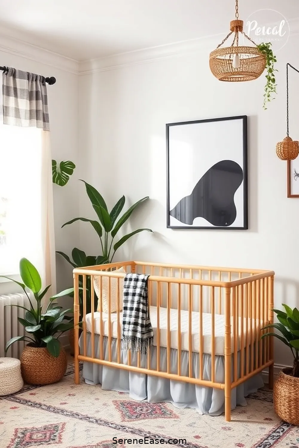 Utilize Statement Wall Art for 20 Ways to Incorporate Black and White Style in a Bohemian Nursery