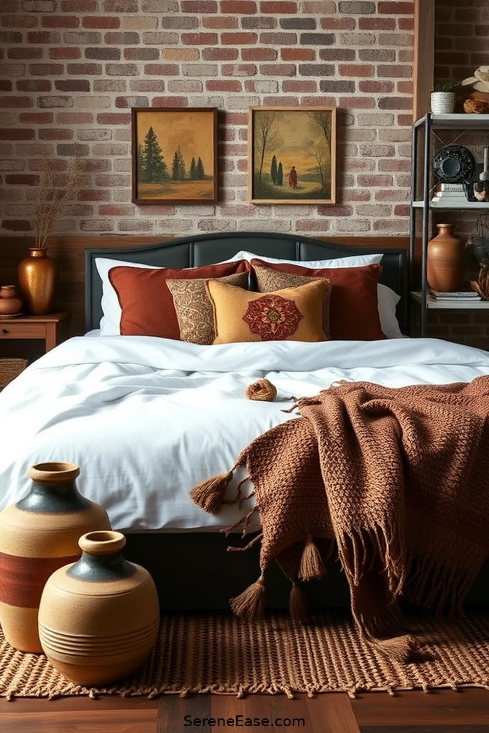 Add Decorative Earth Toned Accessories for 20 Ways to Incorporate Earth Tones in Industrial Style Bedrooms