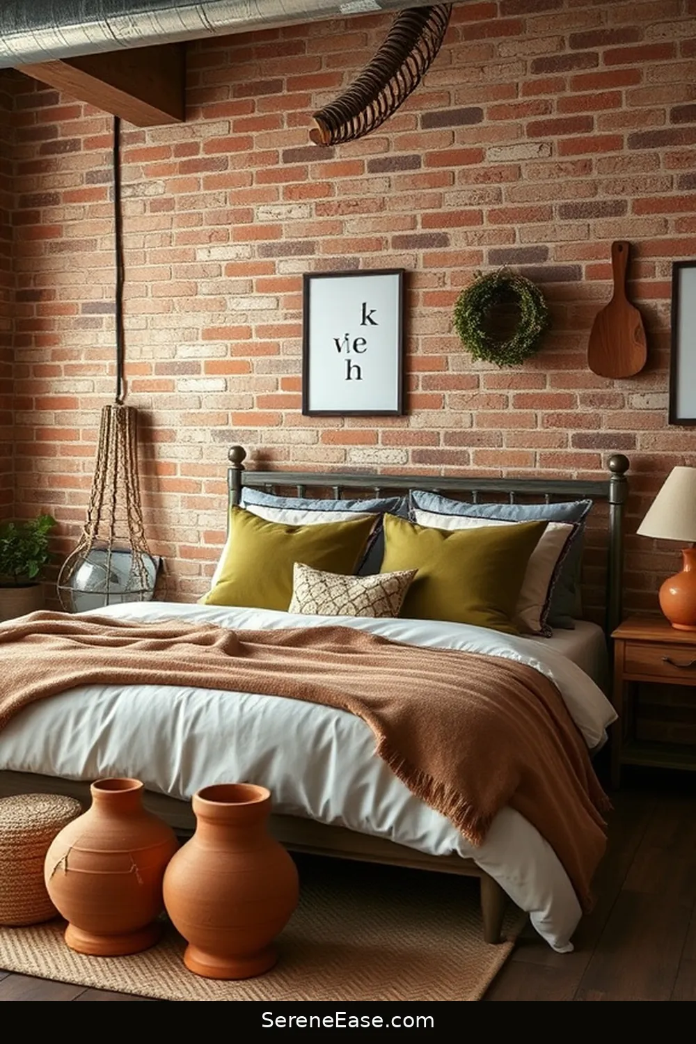 Mix and Match Earth Toned Decor Items for 20 Ways to Incorporate Earth Tones in Industrial Style Bedrooms