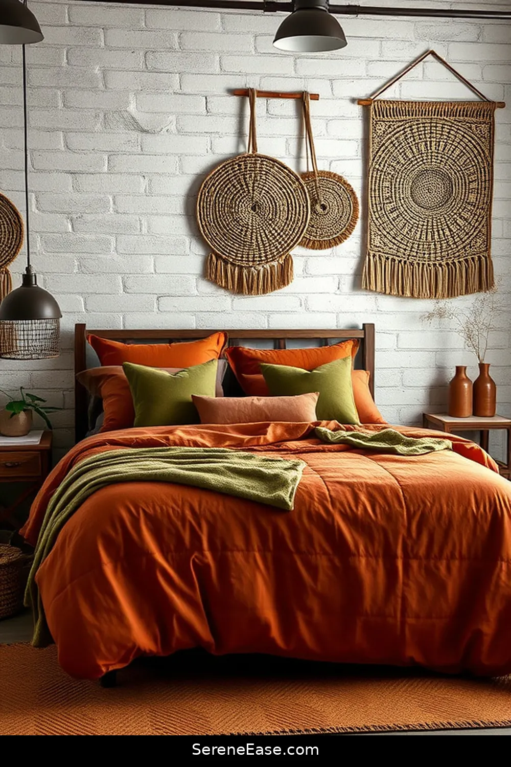 Use Textiles in Earth Tones for 20 Ways to Incorporate Earth Tones in Industrial Style Bedrooms